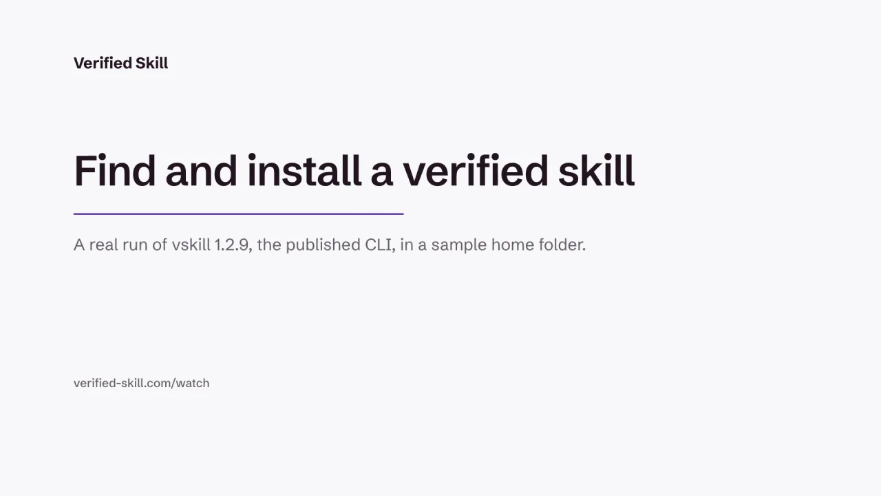 Find and install a verified skill